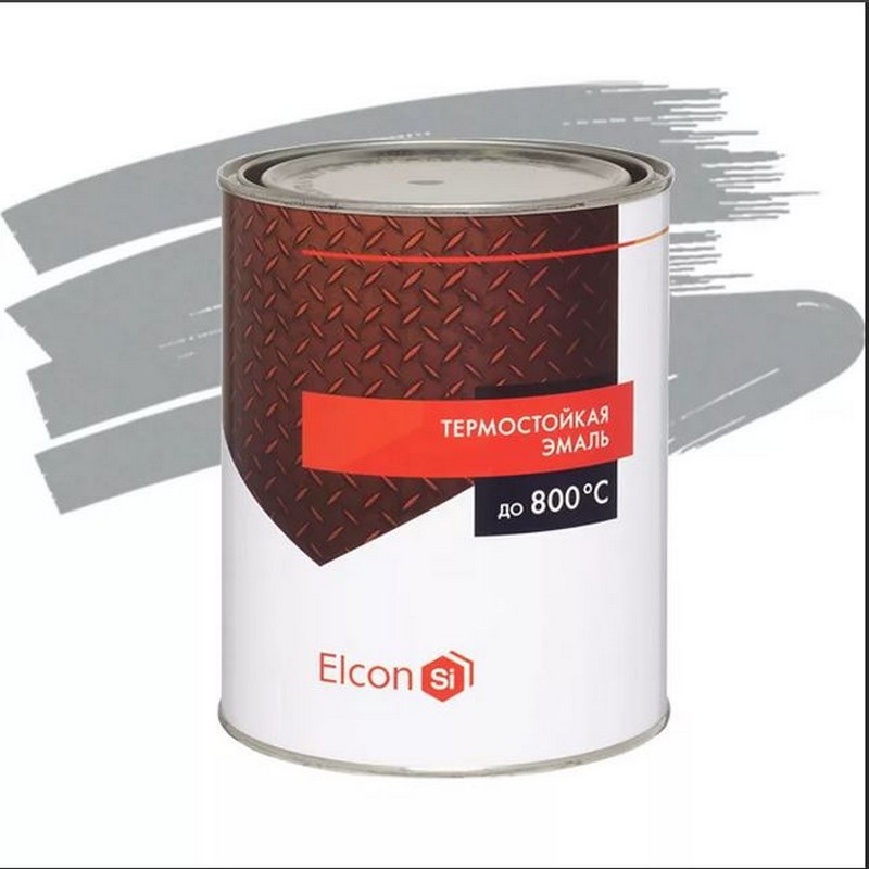 Эмаль термостойкая серебристо-серая 1л (0,8кг)