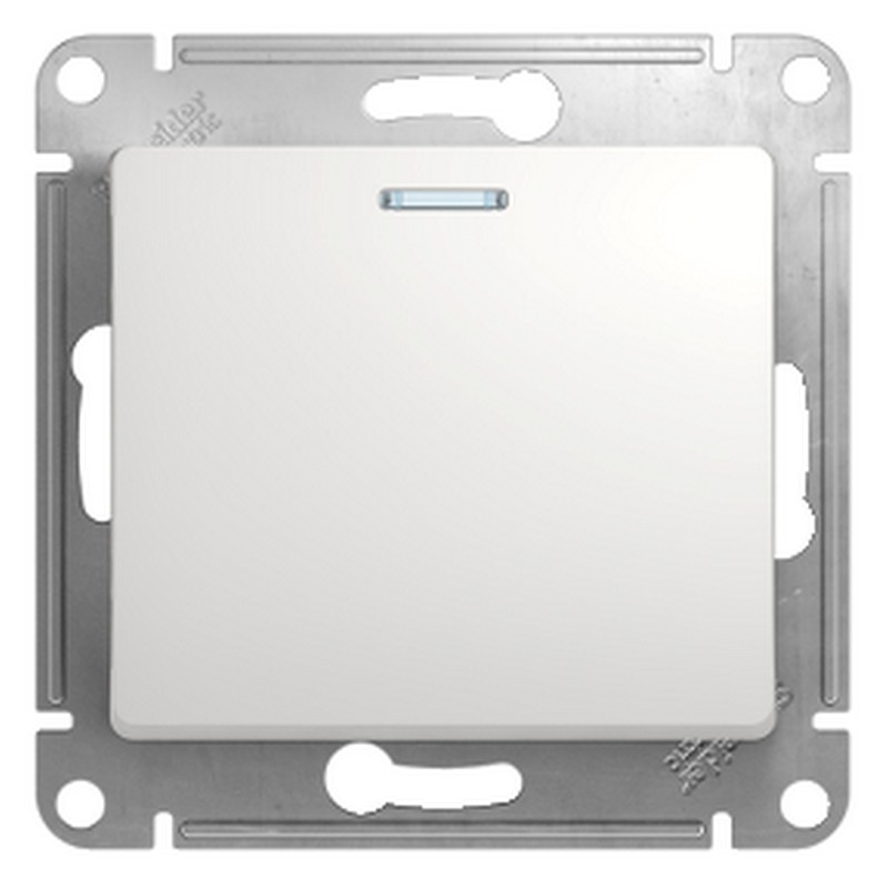 Переключатель без рамки с/у 1-кл. с инд. белый Schneider Electric GLOSSA GSL000163