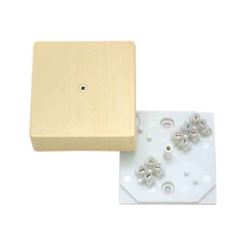 Коробка о/у 75х75х30 квадр. с клемн. Сосна HEGEL КРК2702 0201-И