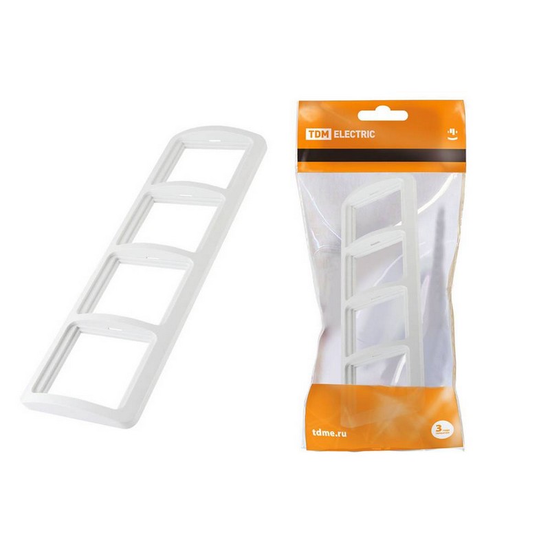 Рамка 4-мест. гориз. белая TDM Валдай 1804-0021