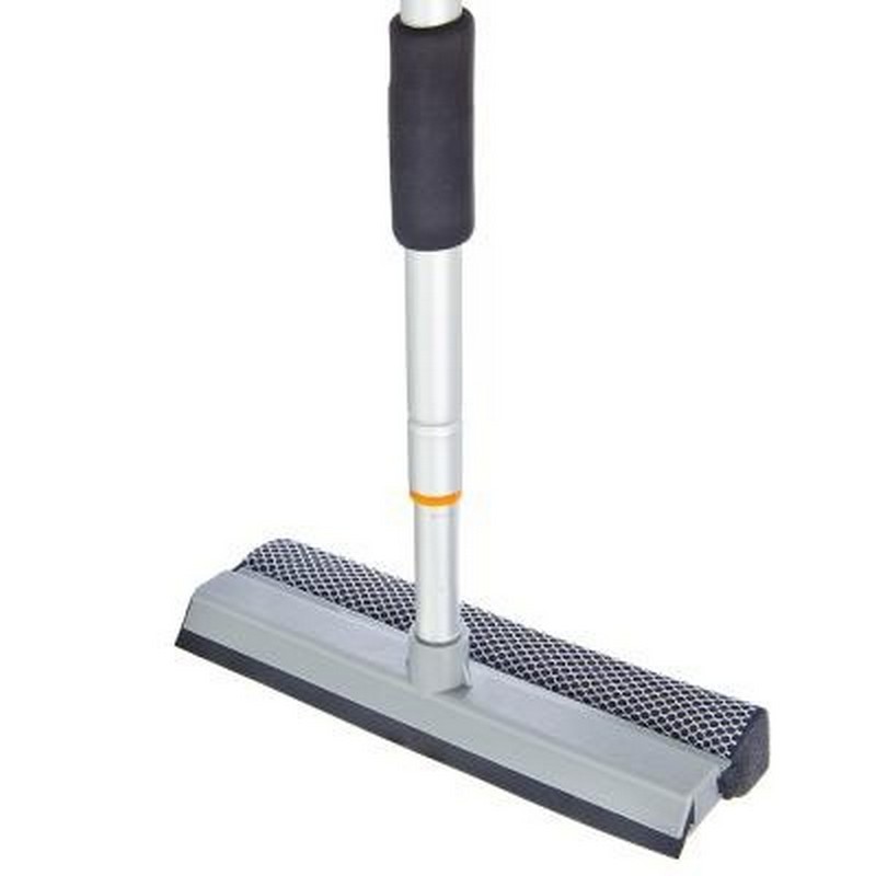 Окномойка с телескоп.ручкой 111см, резин.держатель, серая, арт.KFC010