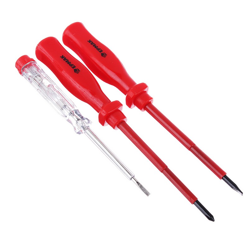 Набор отверток диэлектрических (3шт) (SL4,PH1,индикатор) ЕРМАК 651-065