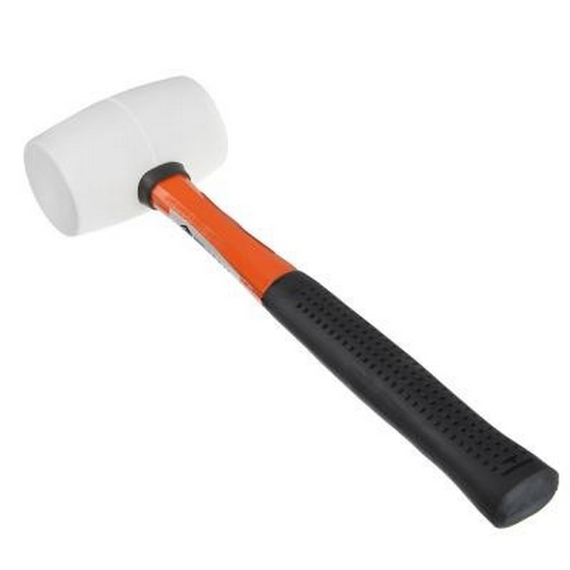 Киянка резиновая 460г белая, фиберглас.обрезин.рукоятка ЕРМАК 662-013