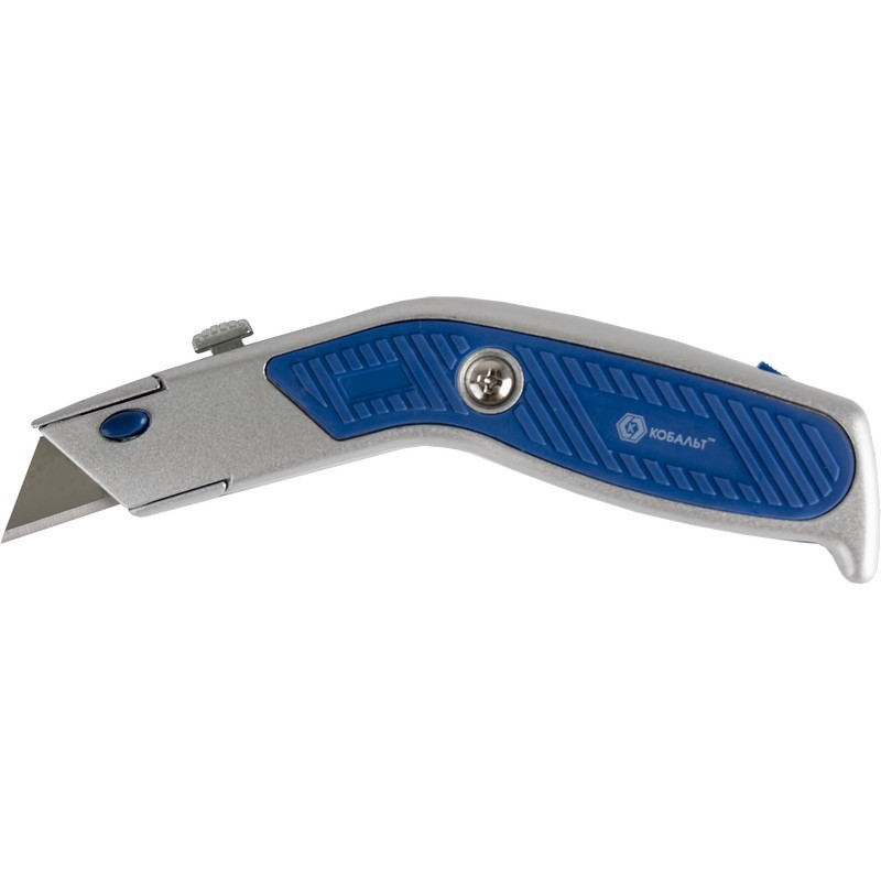 Нож технический "Дельфин" 3 лезвия трапец. метал.корпус КОБАЛЬТ 242-090