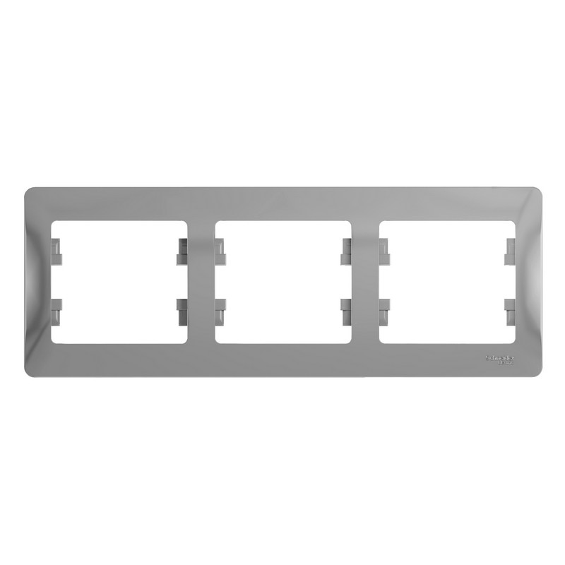 Рамка 3-мест. гориз. Алюм. Schneider Electric Glossa GSL000303