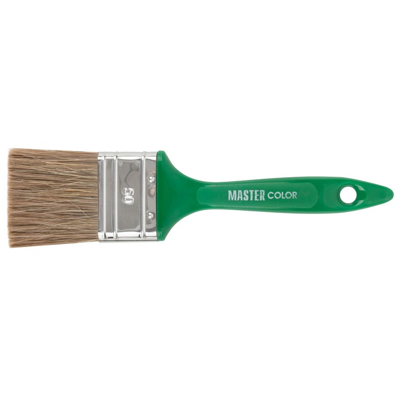 Кисть флейцевая, толщ. 11 мм, 70% ПЭT/30% натур. щетина, нерж.обжим, пласт.ручка, ширина 50 мм