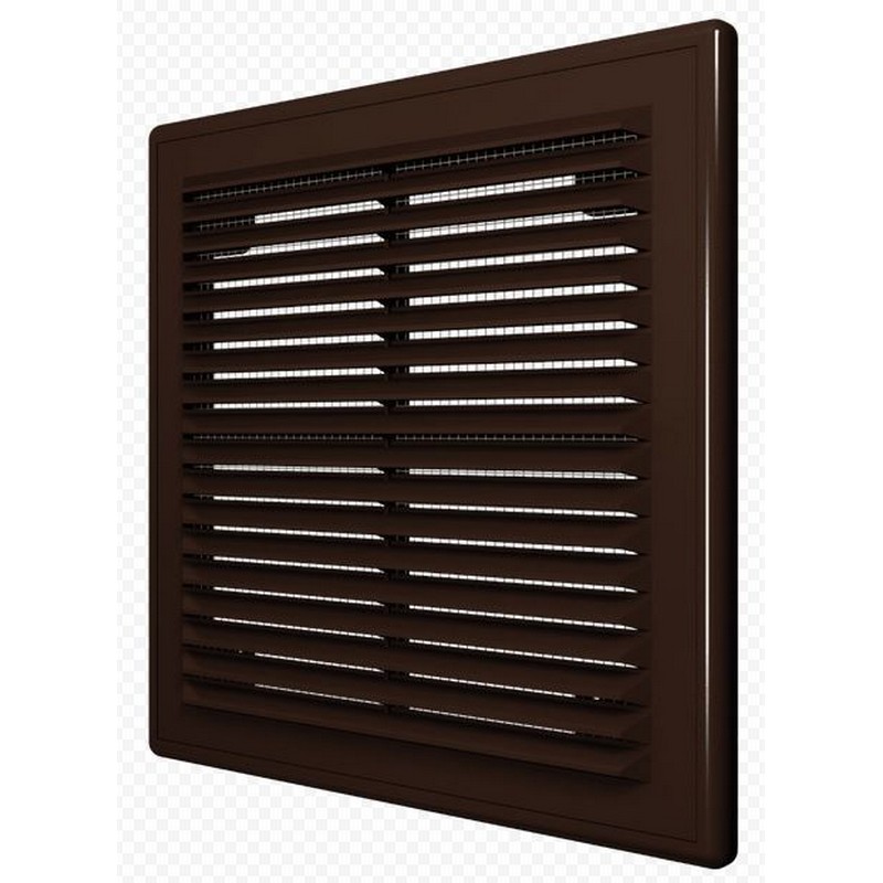 Решетка разьемная с моск сеткой 150*150  1515Р коричневая