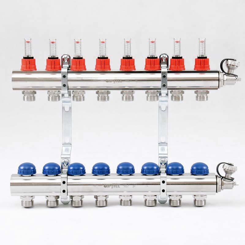 Колл.группа 1"*3/4",8 вых.с расходомерами и термостатическими вентилями.н/ж
