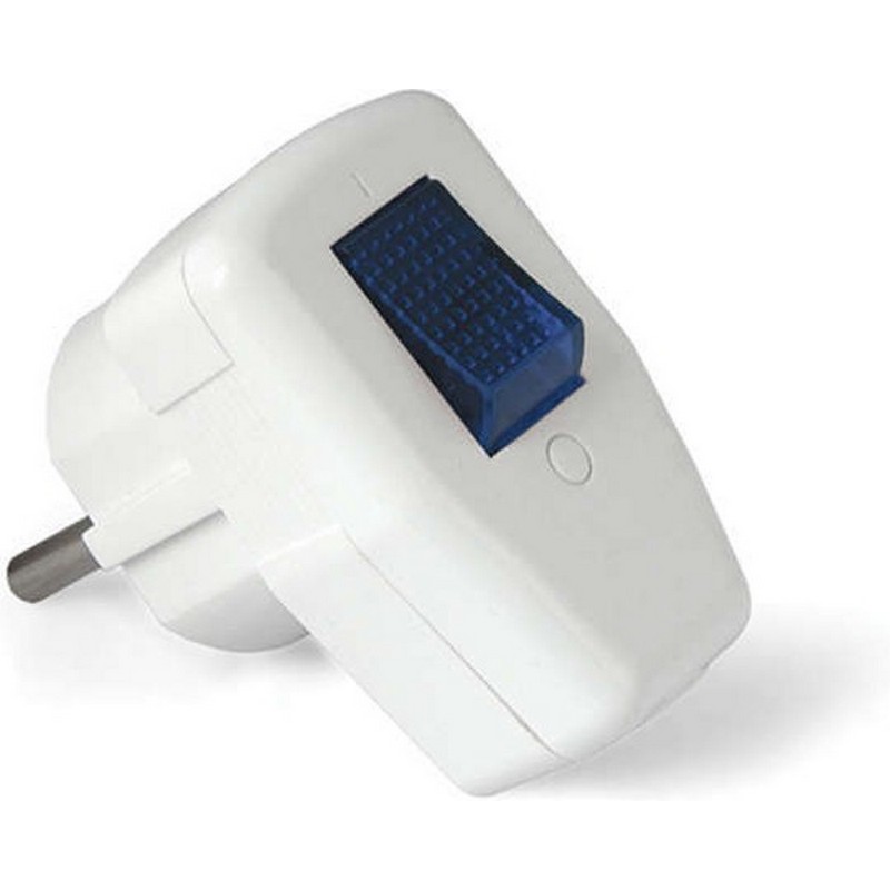 Вилка с выкл, с заз. 16А белая UNIVersal 0056