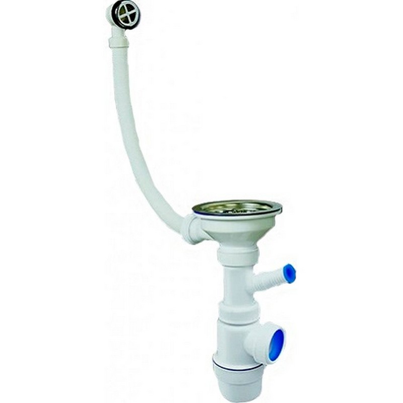 Сифон ЭЛИТ с нерж. чаш.d112mm ,отводом д/ст.маш.,с круг. перел. 30986177 КМ