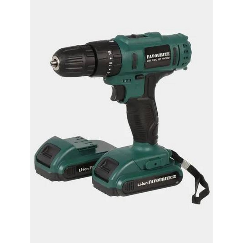 Дрель-шуруповерт акк. FAVOURITE OBS 21 DC SET PROMO, 21в 2х1,5Ач Li-ion 40Нм 2-скор. кейс