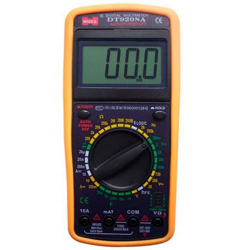 Мультиметр РЕСАНТА DT9208A, DCV-1000в ACV-750в 20А 200мОм 20кГц 1000гр 20мкФ