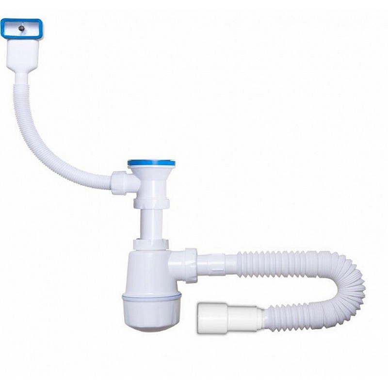 Сифон для мойки  с прямоугольным переливом,70 мм 1033