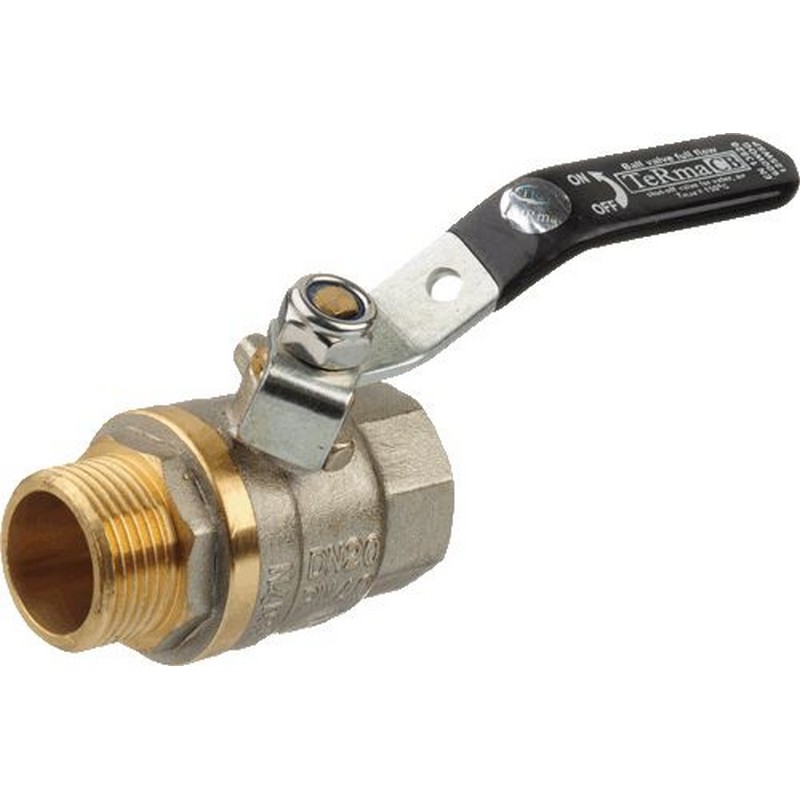 Кран шаровый 1/2 в/н ручка черный Терма СВ 30213