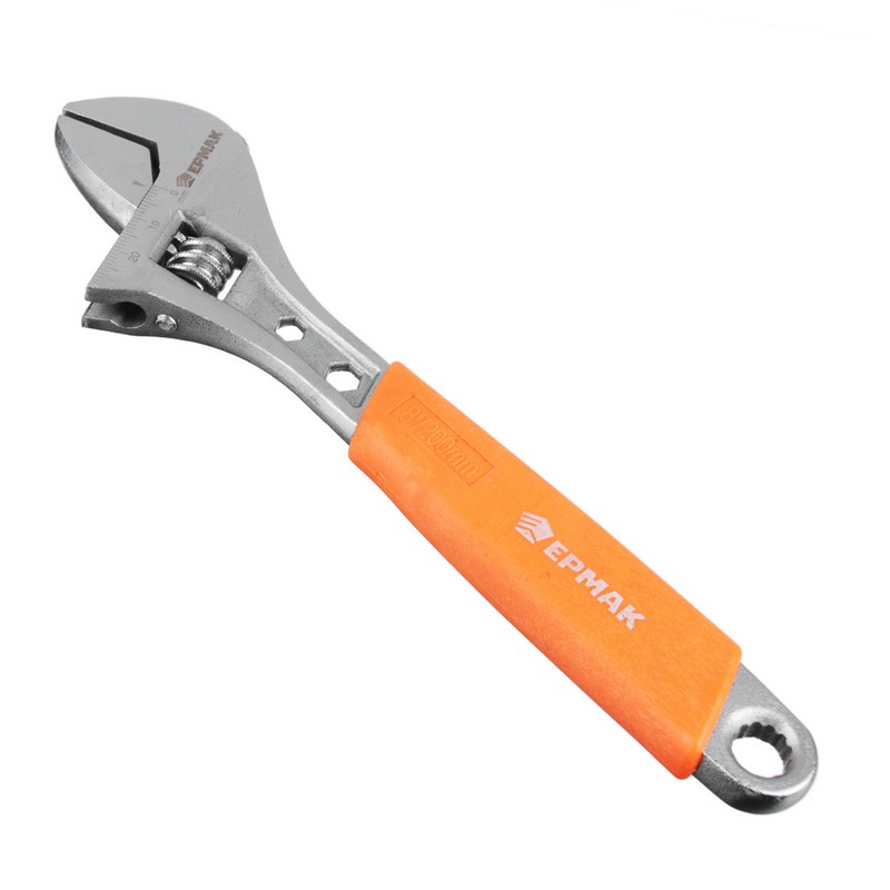 Ключ разводной 200мм обрезин.ручка ЕРМАК 655-091