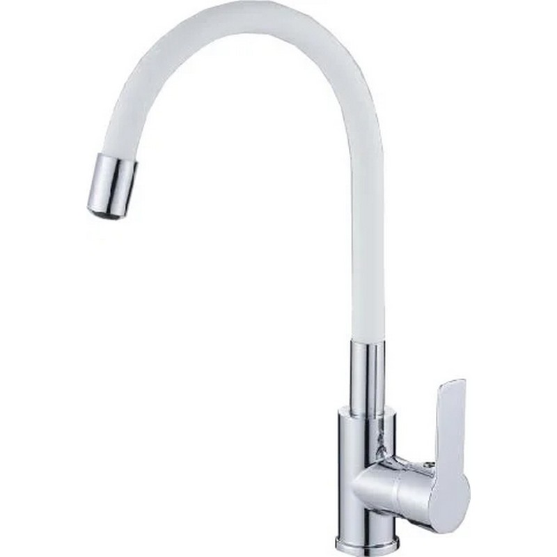 Смеситель силиконовый с гибким изливом БЕЛЫЙ HB 70112-8