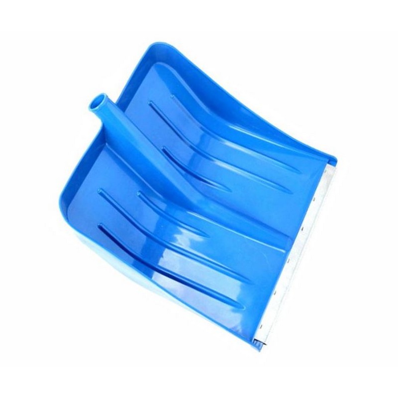 Лопата снеговая 410х400мм цветной пластик, алюм.планка, без черенка