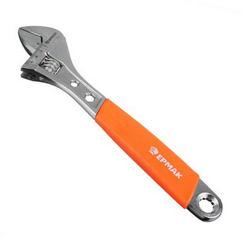 Ключ разводной 300мм обрезин.ручка Ермак