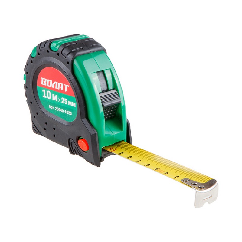 Рулетка 10м 25мм обрезин.корпус ВОЛАТ 20040-1025