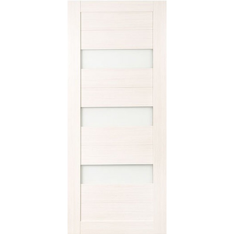 Дверное полотно экошпон №23 беленый дуб 2000х700 остекленное