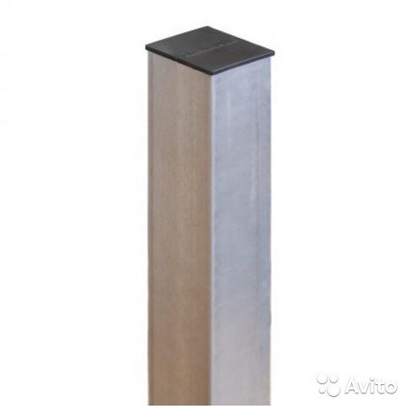 Столб заборный 48*48*2,3м ППК RAL 6005 (зеленый)