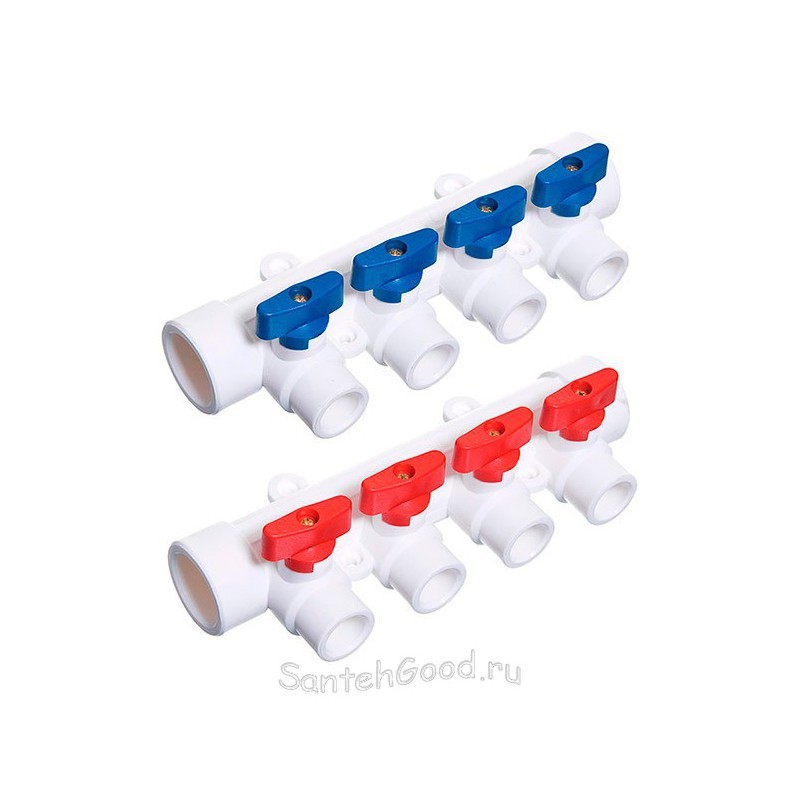 Коллектор PP 32/4*20 с воздухоотв. красный