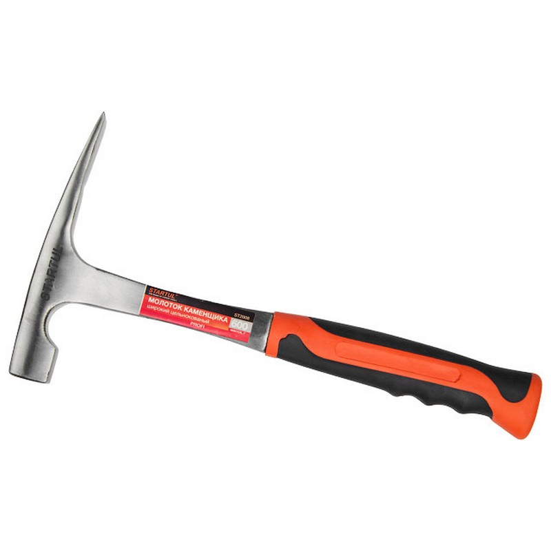 Молоток каменщика 600г широкий цельноков. STARTUL Profi ST2008