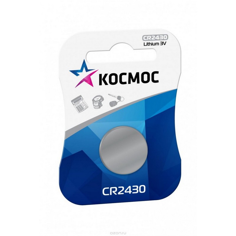 Элемент питания CR2430, 3в КОСМОС
