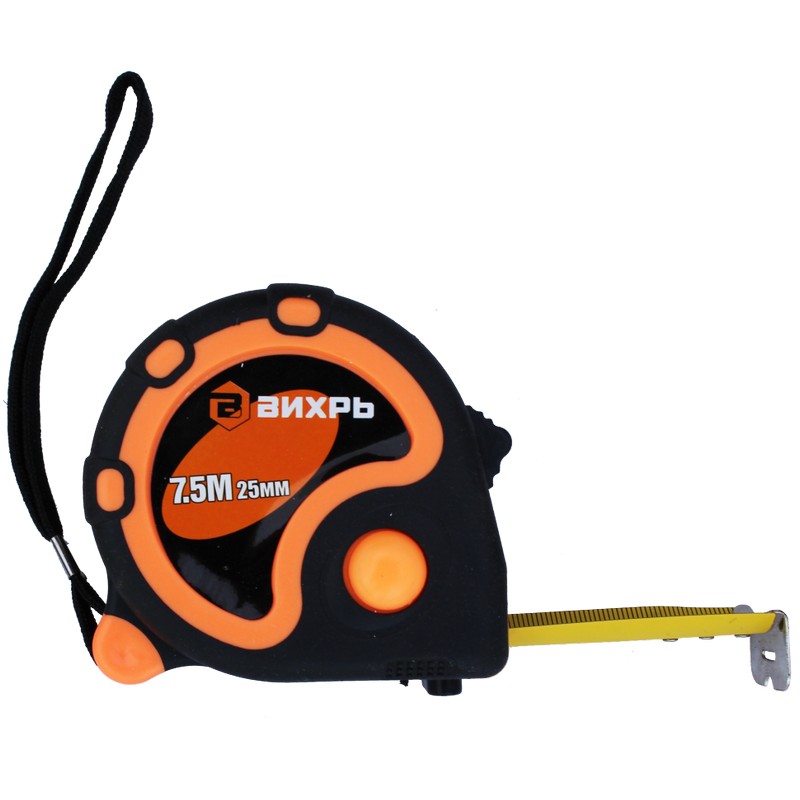 Рулетка 7,5м, 25мм ВИХРЬ