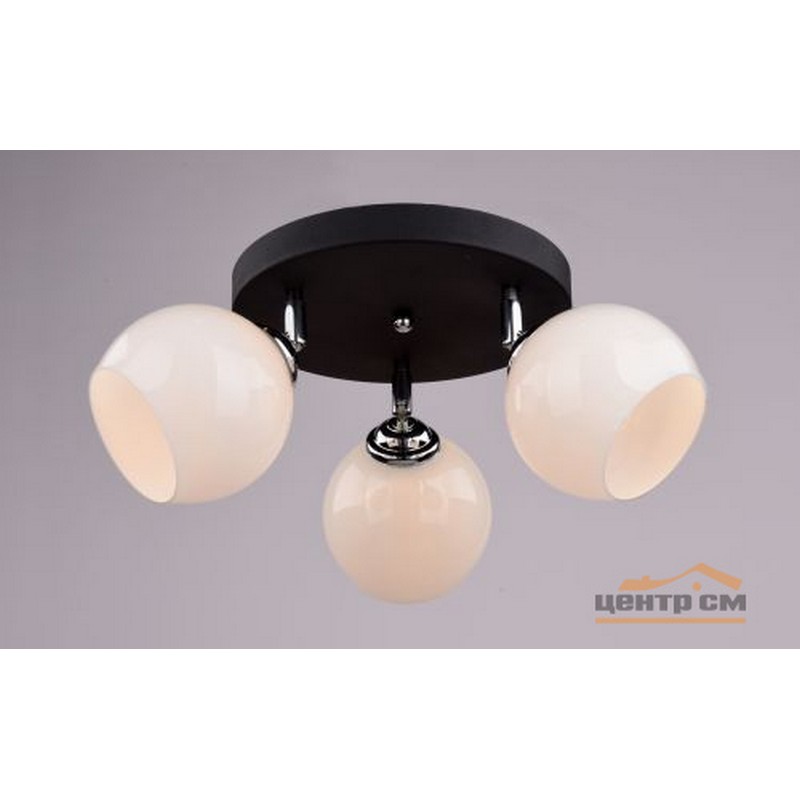Светильник РС16436 BK+CR/3C (металл,стекло,Е27)                                                         