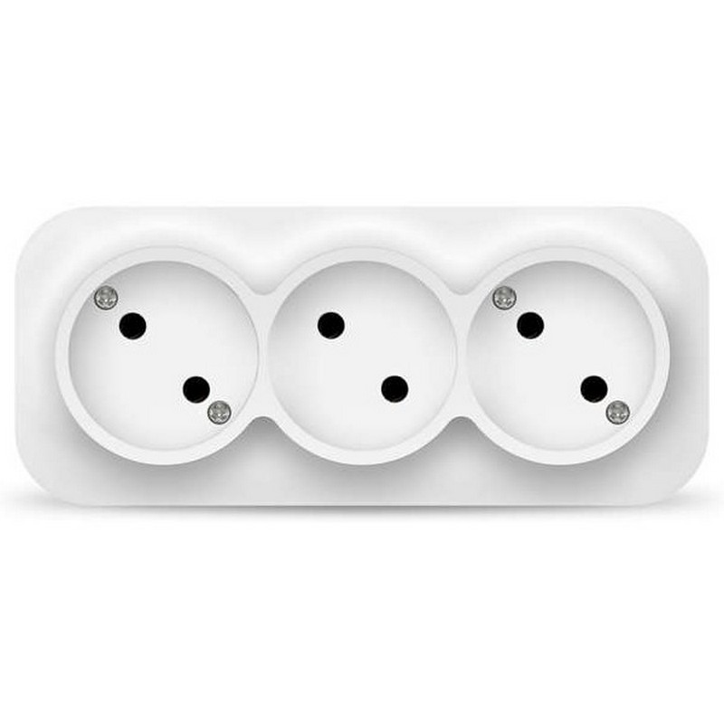 Розетка о/у 3-мест. б/заз. белая 10А IP20 IONICH 1445