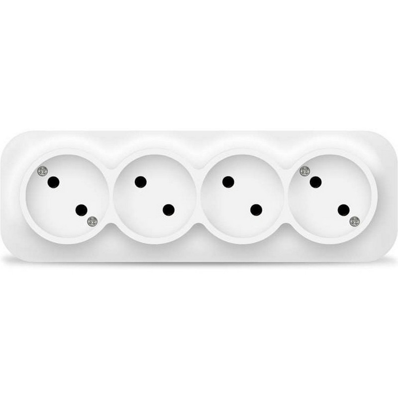 Розетка о/у 4-мест. б/заз. белая 10А IP20 IONICH 1446