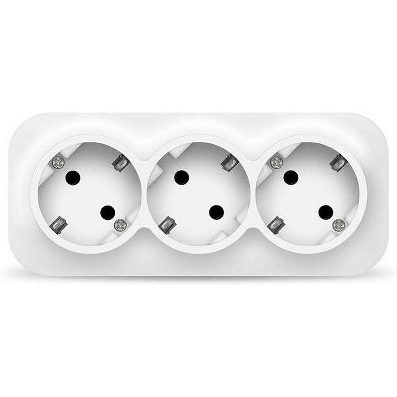 Розетка о/у 3-мест. с заз. белая 16А IP20 IONICH 1420