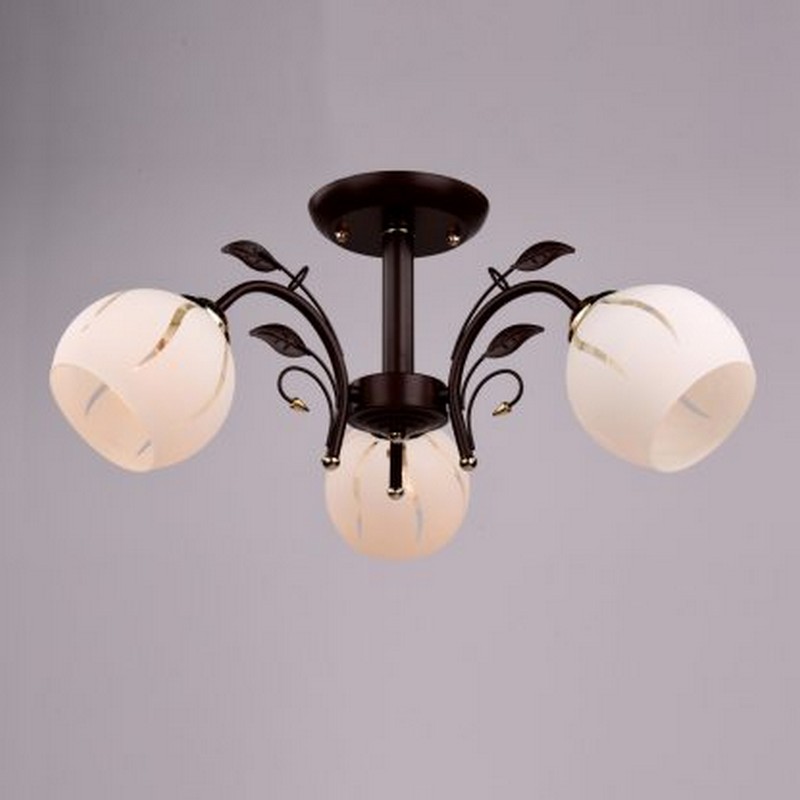 Светильник РС20000 BRN+FG/3C  (металл, стекло, Е27)                                                             