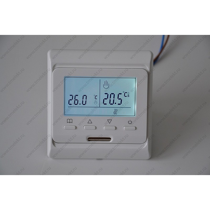 Термостат E-51 (программ. с выносным и встроенным датчиком воздуха) сила тока 16А