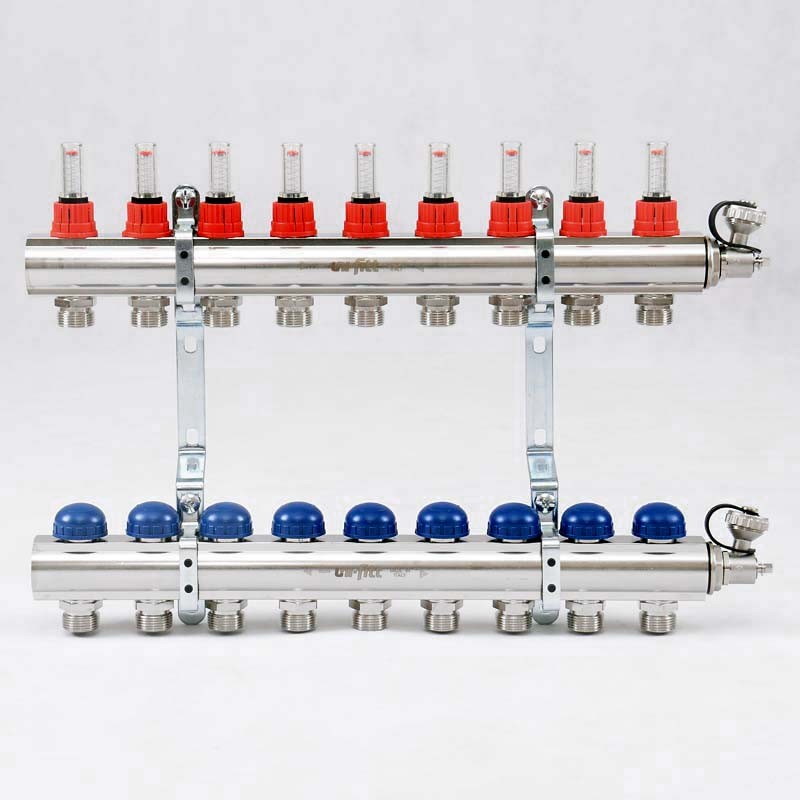 Колл.группа 1"*3/4",9 вых.с расходомерами и термостатическими вентилями.н/ж