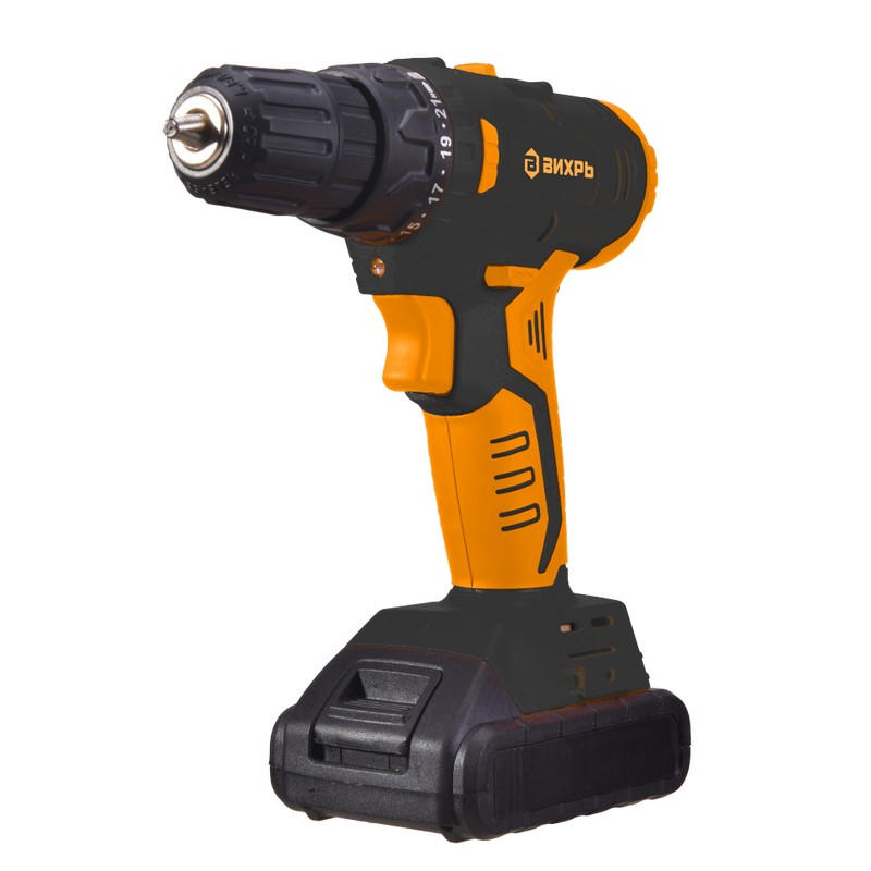 Дрель-шуруповерт акк. бесщет. ВИХРЬ ДА-18Л-2К/Б, 18в 2х2,0А/ч Li-Ion 45Нм 2-скор. БЗП10мм
