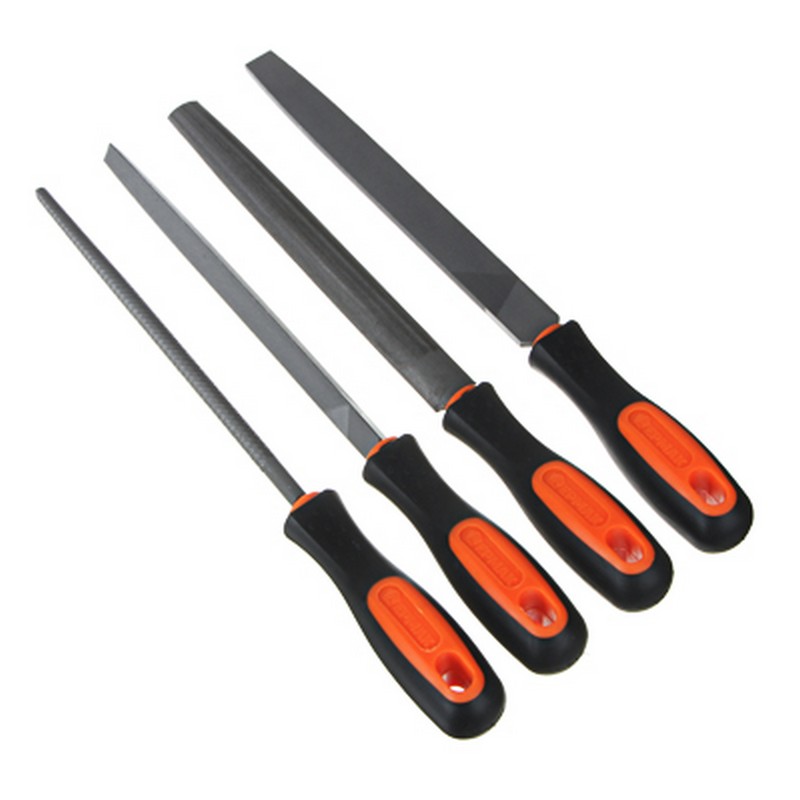 Набор напильников 200мм (4шт) пластик.двухкомп.ручка ЕРМАК 645-208