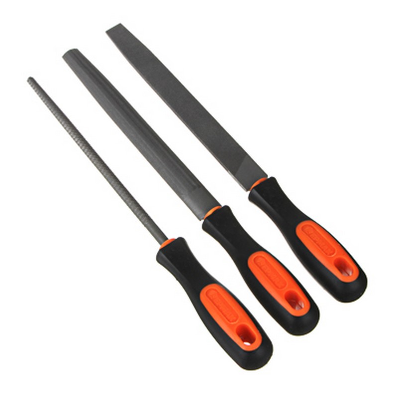 Набор напильников 200мм (3шт) пластик.двухкомп.ручка ЕРМАК 645-209