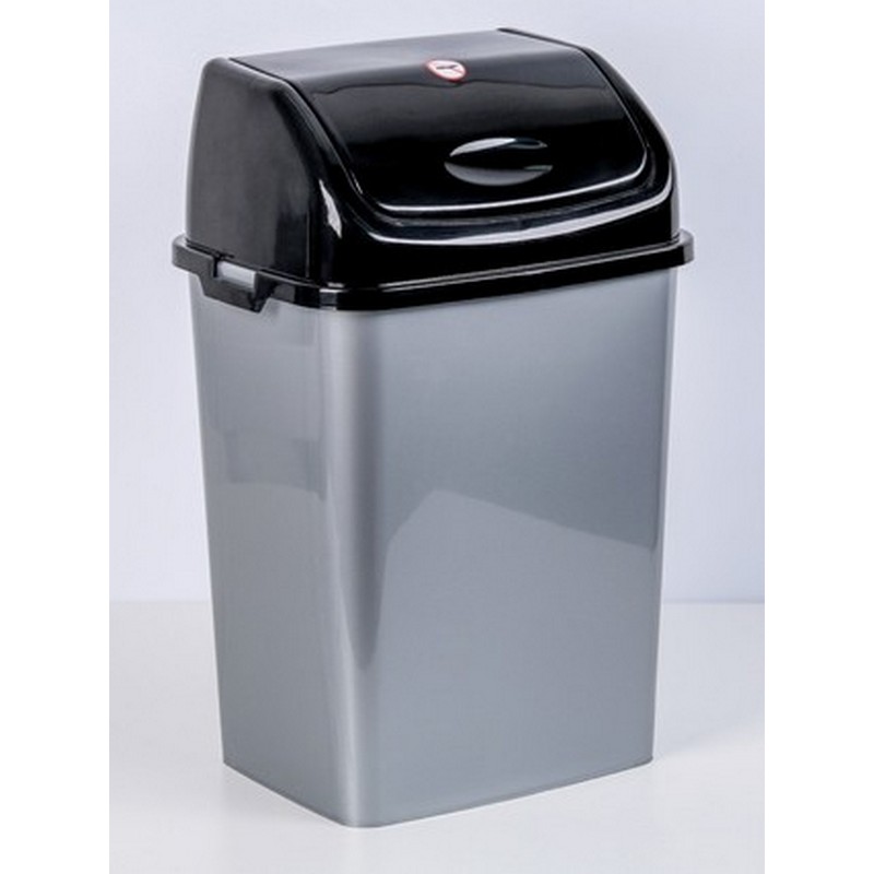 Ведро для мусора "Камелия" 18л серебр./черный