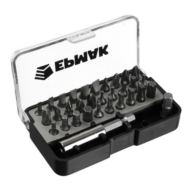 Набор бит (30шт) +адаптер ЕРМАК 651-202
