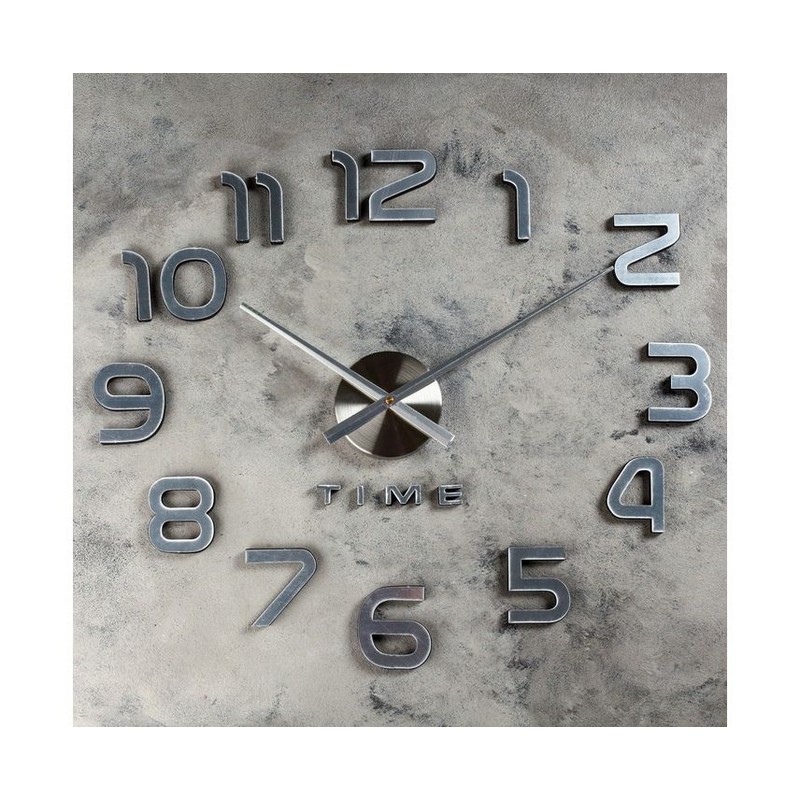 Часы-наклейка DIY "Акстелл", серебро, 70 см