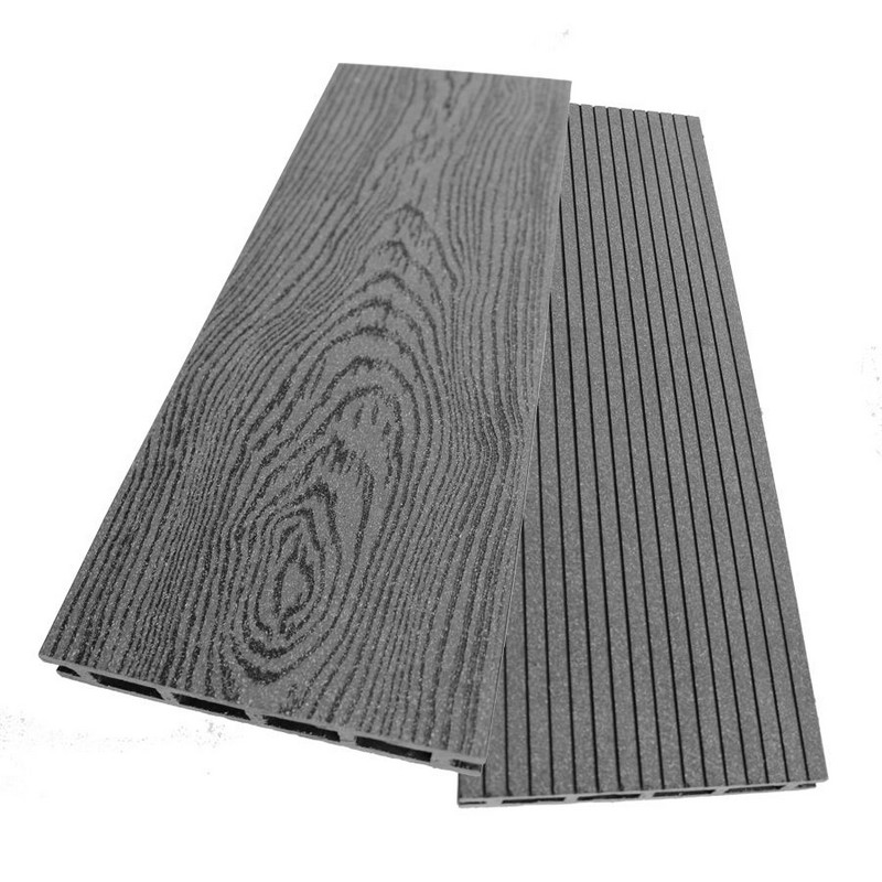 Доска террасная "Slim" "Антрацит" с тиснением 3D 140х18х3000мм 