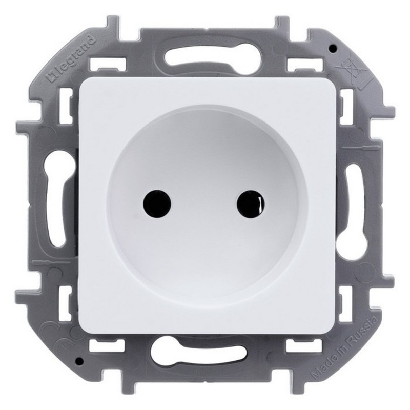 Розетка без рамки с/у 1-мест. б/заз. белая 16А LEGRAND Inspiria 673710