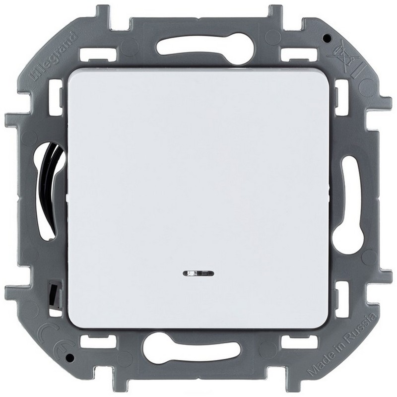 Выключатель без рамки с/у 1-кл. с подсв. белый 10А LEGRAND Inspiria 673610