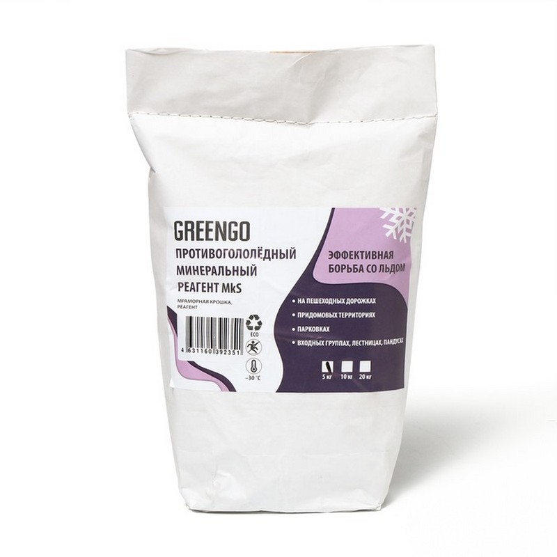 Реагент антигололедный, 5 кг, MKS (Мраморная крошка  и реагент)  -30 °С 
