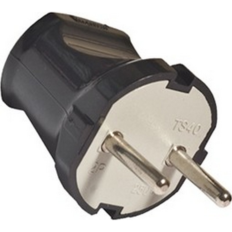 Вилка без заз. черная 6А UNIVersal A0113