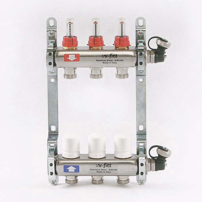 Колл.группа 1"*1/2",2 вых.с расходомерами и термостатическими вентилями.н/ж
