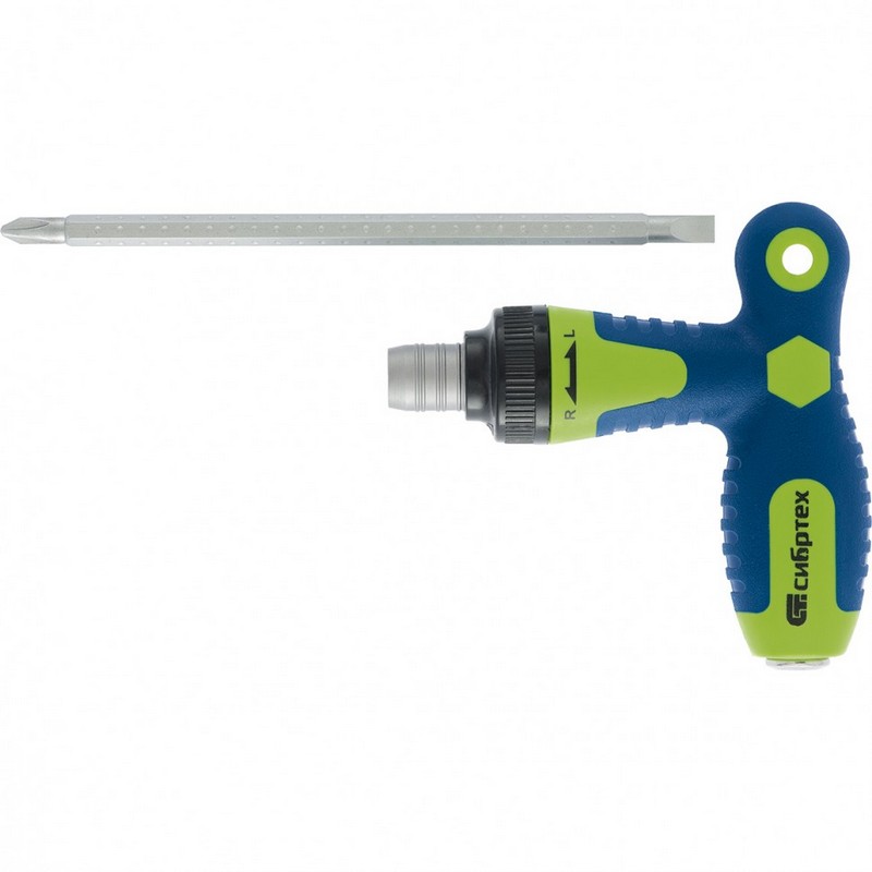 Отвертка реверсивная Т-обр. комбинир. PH2/SL6 CrV СИБРТЕХ 13364