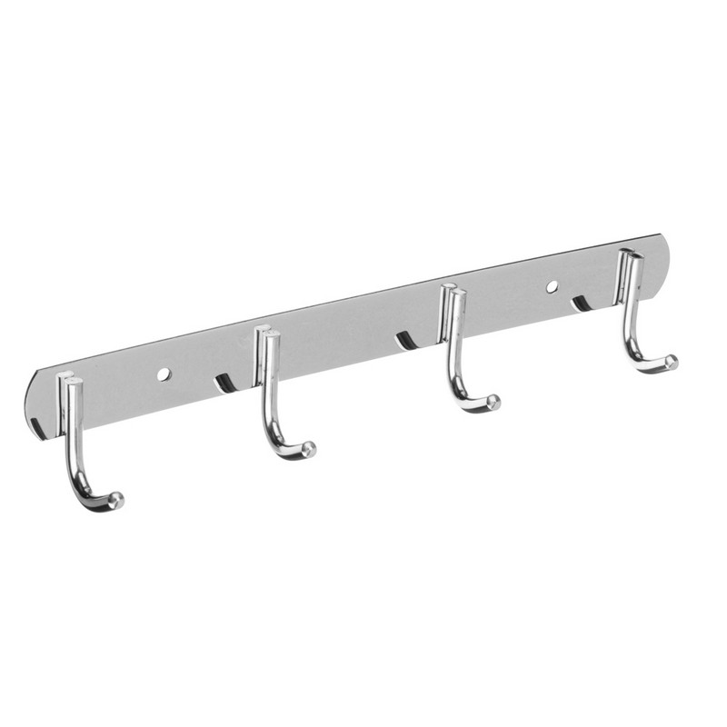 Планка для ванной 4 крючка, нерж.сталь/хром 29см SonWelle 542-013